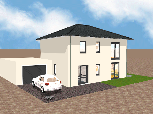 Einfamilienhaus-mit-Garage-Schlüsselfertig-Front